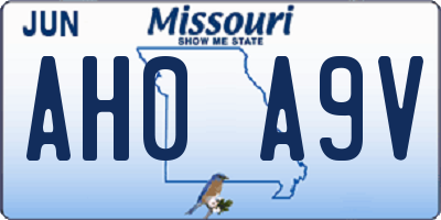 MO license plate AH0A9V