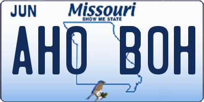 MO license plate AH0B0H