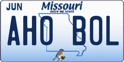 MO license plate AH0B0L