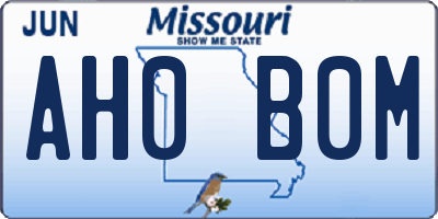 MO license plate AH0B0M