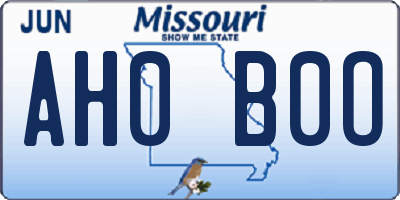 MO license plate AH0B0O