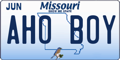 MO license plate AH0B0Y