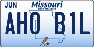 MO license plate AH0B1L