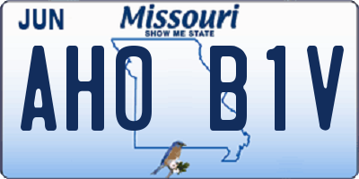 MO license plate AH0B1V