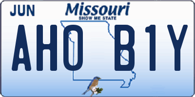 MO license plate AH0B1Y