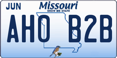 MO license plate AH0B2B