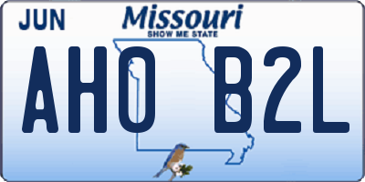 MO license plate AH0B2L
