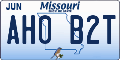 MO license plate AH0B2T