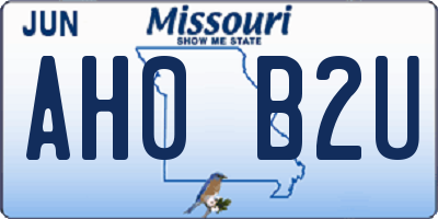 MO license plate AH0B2U