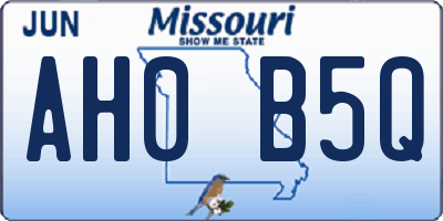 MO license plate AH0B5Q