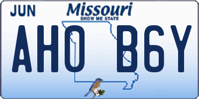 MO license plate AH0B6Y