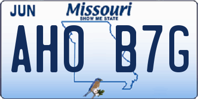 MO license plate AH0B7G