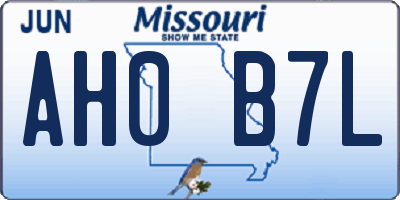 MO license plate AH0B7L