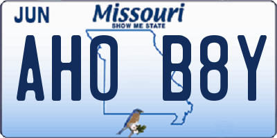 MO license plate AH0B8Y