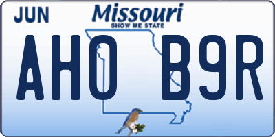 MO license plate AH0B9R