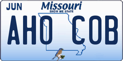 MO license plate AH0C0B