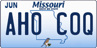 MO license plate AH0C0Q