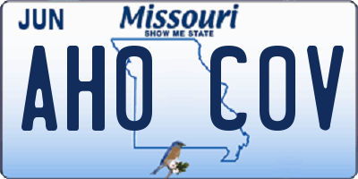 MO license plate AH0C0V