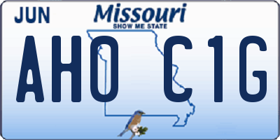 MO license plate AH0C1G