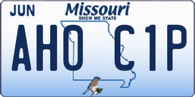 MO license plate AH0C1P