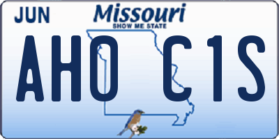 MO license plate AH0C1S