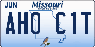 MO license plate AH0C1T