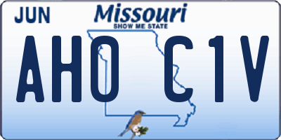 MO license plate AH0C1V