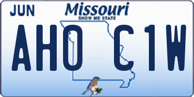 MO license plate AH0C1W