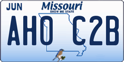 MO license plate AH0C2B