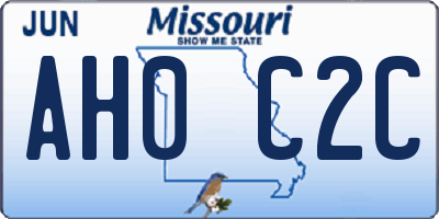 MO license plate AH0C2C