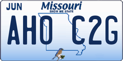 MO license plate AH0C2G