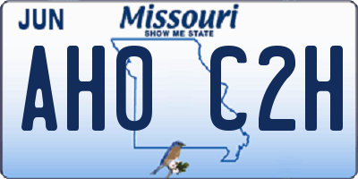 MO license plate AH0C2H