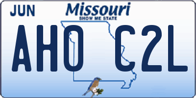 MO license plate AH0C2L