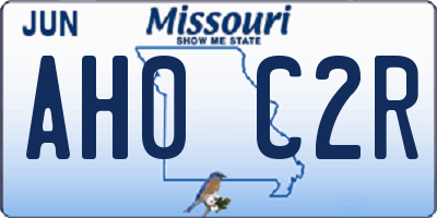 MO license plate AH0C2R