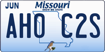 MO license plate AH0C2S