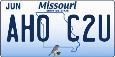 MO license plate AH0C2U