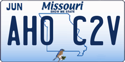 MO license plate AH0C2V