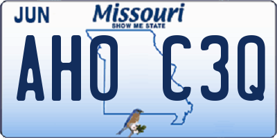 MO license plate AH0C3Q