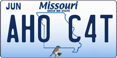 MO license plate AH0C4T