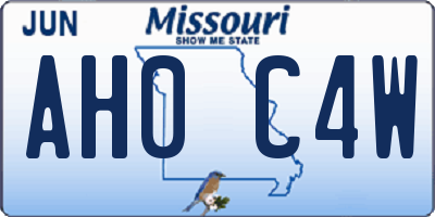 MO license plate AH0C4W