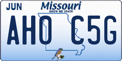 MO license plate AH0C5G