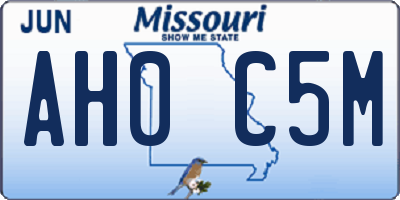 MO license plate AH0C5M