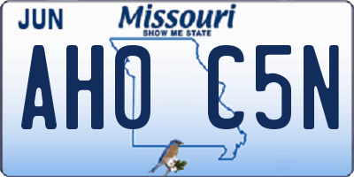 MO license plate AH0C5N