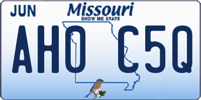 MO license plate AH0C5Q