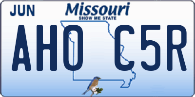 MO license plate AH0C5R