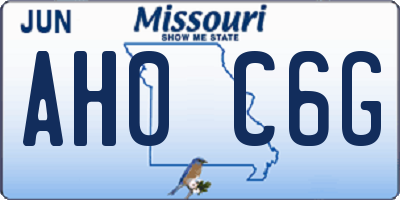 MO license plate AH0C6G