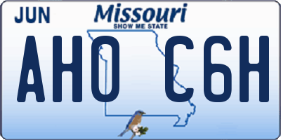 MO license plate AH0C6H