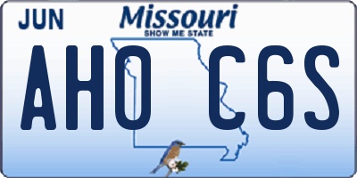 MO license plate AH0C6S