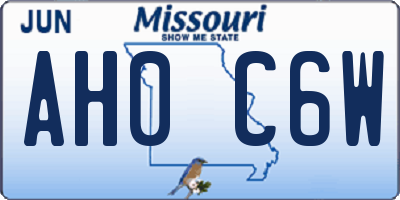 MO license plate AH0C6W