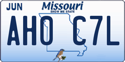 MO license plate AH0C7L